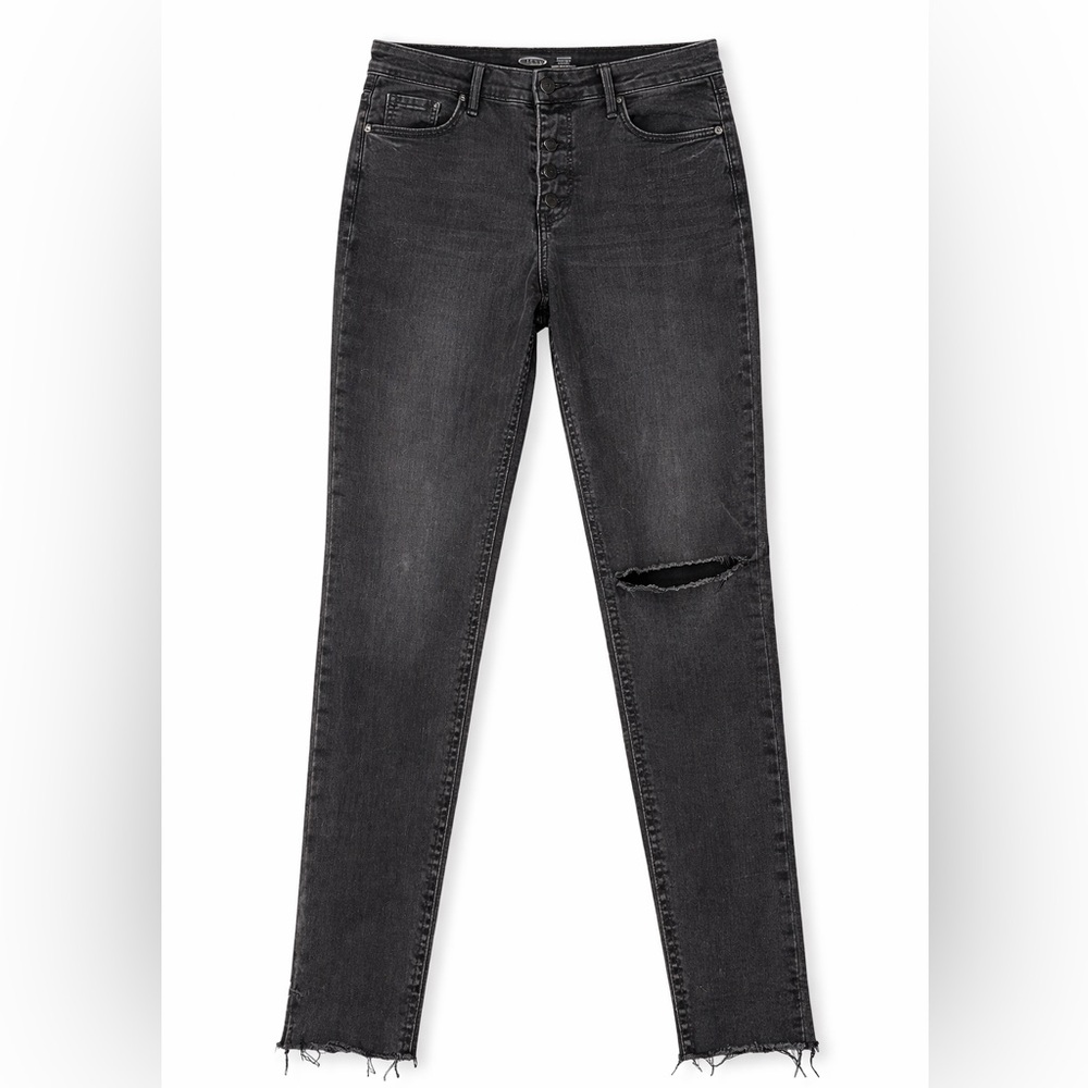 Old Navy Charcoal Distressed High-Rise Skinny Jeans